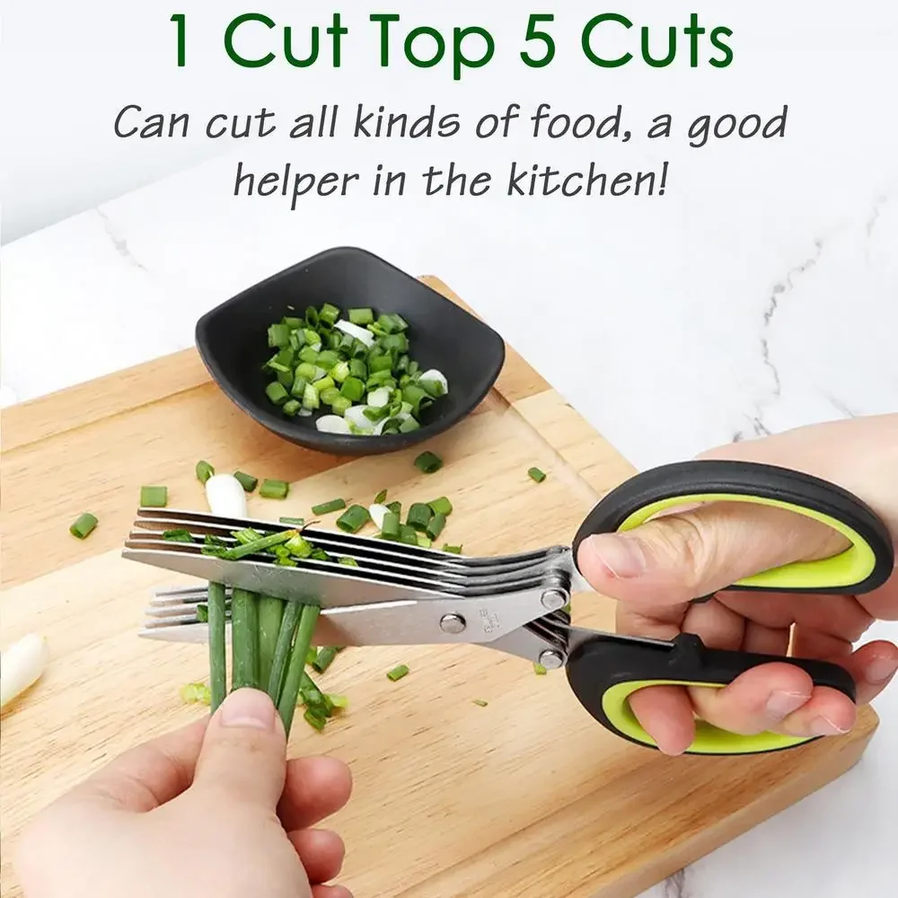 Herb Scissors 5 Blade - Wielowarstwowe nożyczki kuchenne 5 ostrzy ze