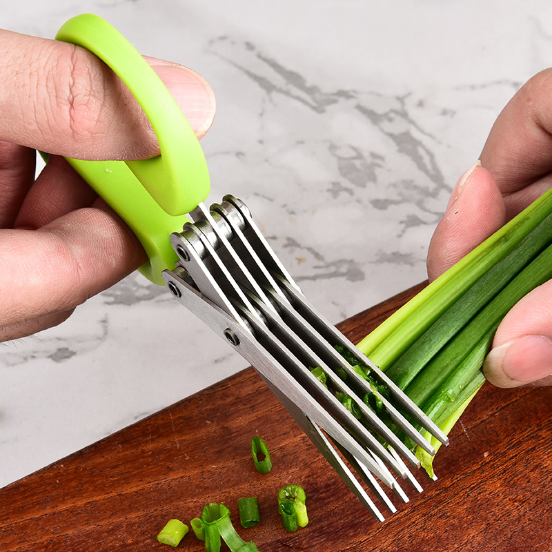 Herb Scissors 5 Blade - Nierdzewne wielowarstwowe nożyczki do miętki z
