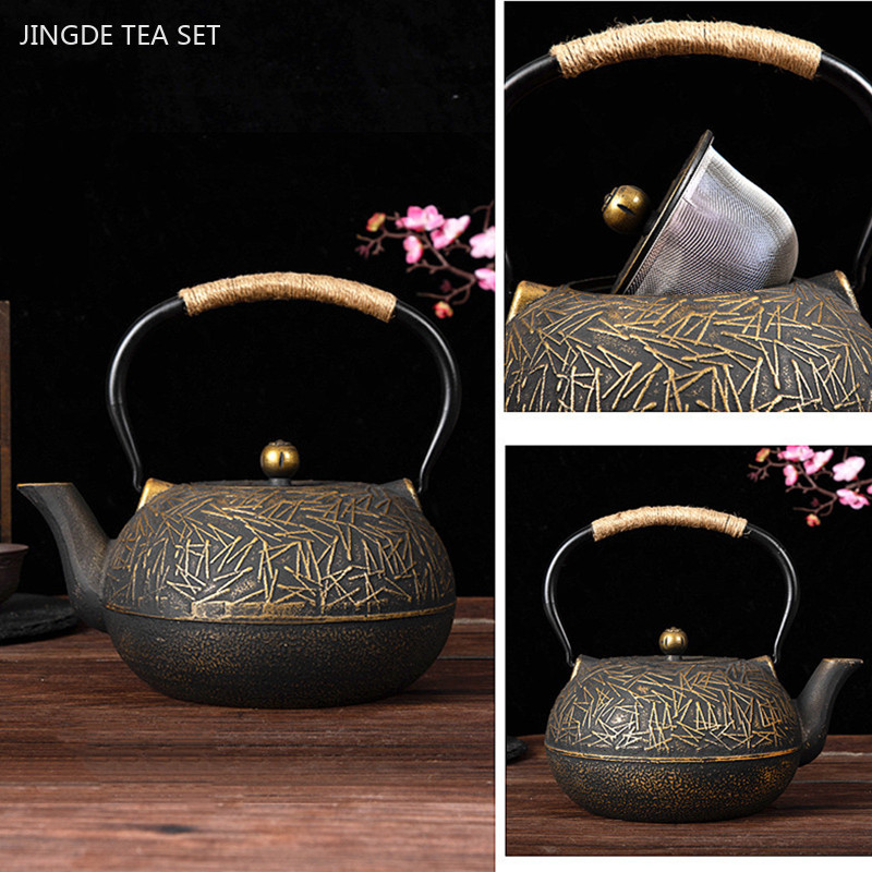 Cast Iron Skillet - 900ml dostosowana żeliwna dzbanek na herbatę