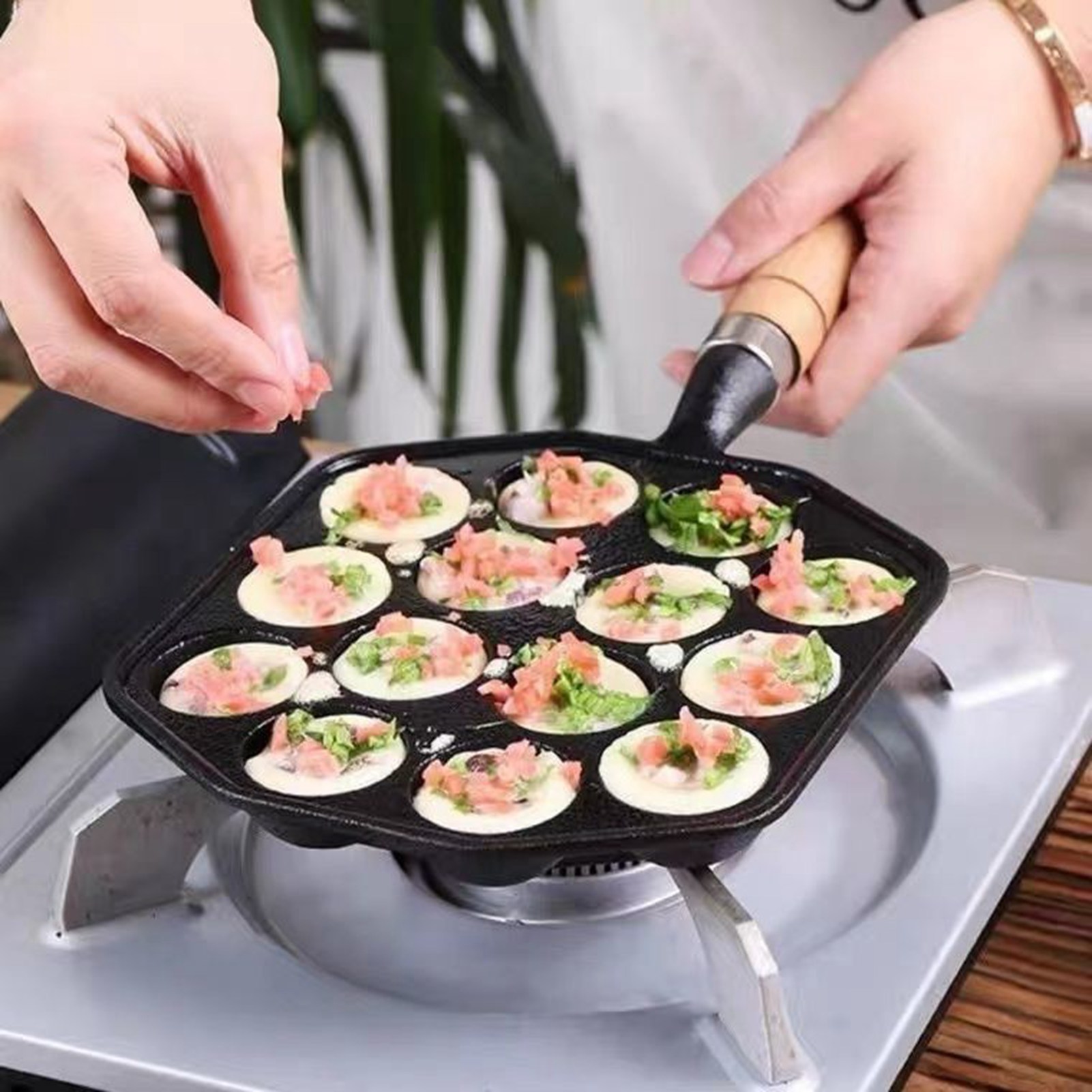 14-otworowa patelnia Takoyaki  – Cast Iron Skillet recenzja i cena