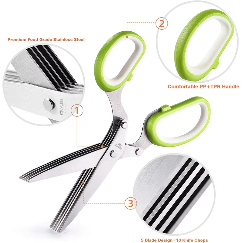 Nożyczki do ziół ze stali nier – Herb Scissors 5 Blade recenzja i cena